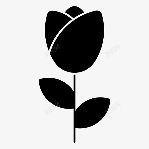 郁金香花绿图标svg_新图网 https://ixintu.com 郁金香