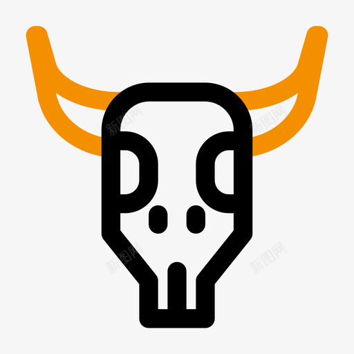 头骨西部6双色调图标svg_新图网 https://ixintu.com 双色 头骨 色调 西部