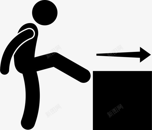 人踢箱子物体推图标svg_新图网 https://ixintu.com 人移动箱子动作姿势 人踢箱子 推 物体