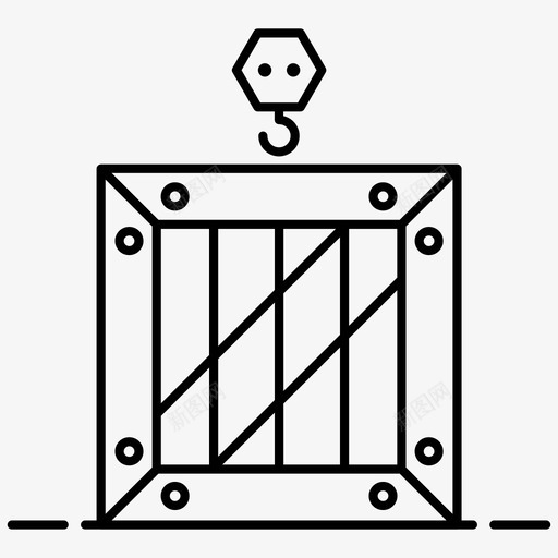 板条箱箱子包装箱图标svg_新图网 https://ixintu.com 交付和物流线矢量图标 包装箱 整套装运 木制仓库 板条箱 箱子