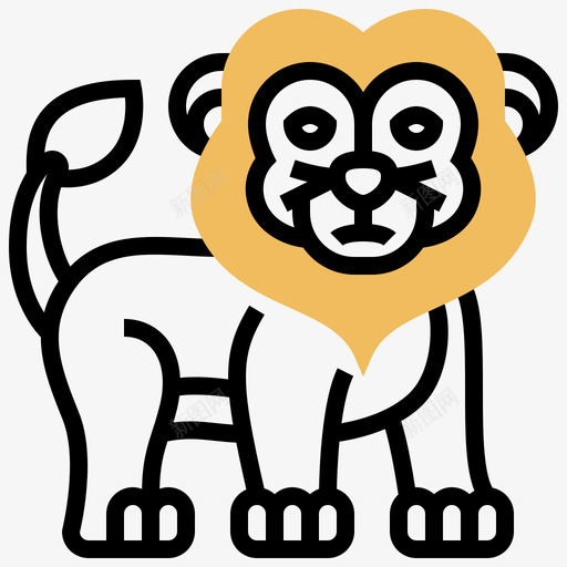 狮子马戏团82黄影图标svg_新图网 https://ixintu.com 狮子 马戏团 黄影