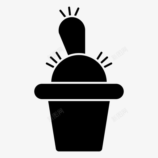仙人掌花绿图标svg_新图网 https://ixintu.com 仙人掌