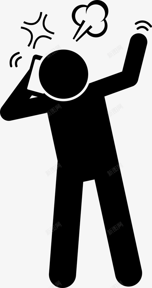 愤怒的电话愤怒坏脾气图标svg_新图网 https://ixintu.com 争吵 吐痰 呼救 坏脾气 愤怒 电话 责骂