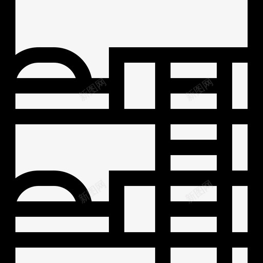 双层床家庭和生活17线性图标svg_新图网 https://ixintu.com 双层 家庭 生活 线性