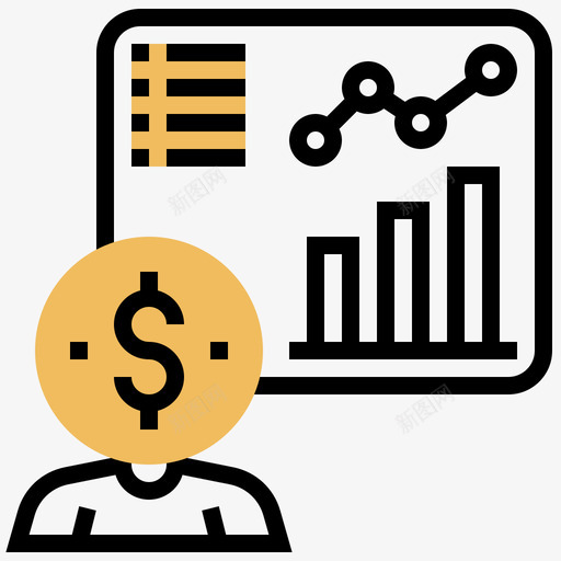技能金融技术4黄影图标svg_新图网 https://ixintu.com 技能 金融技术4 黄影
