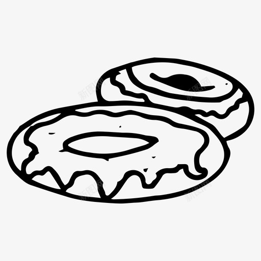 甜甜圈面包房食品图标svg_新图网 https://ixintu.com 手绘 甜甜圈 面包房 食品