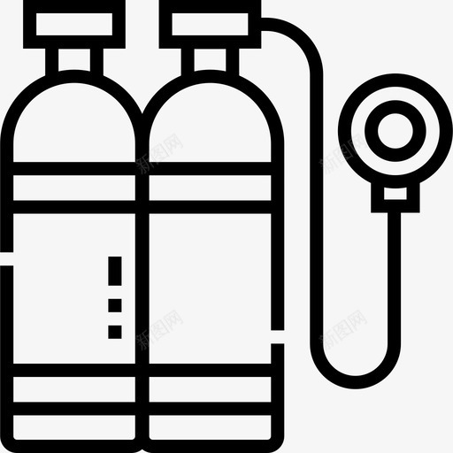氧气罐海洋生物45线性图标svg_新图网 https://ixintu.com 气罐 氧气 海洋生物 线性