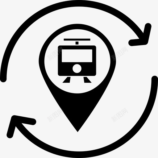 列车位置地图针图标svg_新图网 https://ixintu.com 位置 列车 地图针 地图销v6 车站 运输
