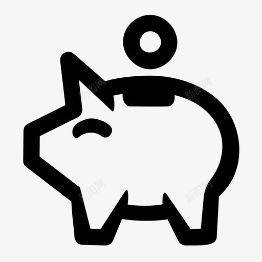 储蓄银行硬币图标svg_新图网 https://ixintu.com 储蓄 储蓄罐 相关 硬币 货币 银行