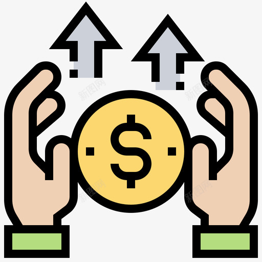 个人财富金融技术3线条色彩图标svg_新图网 https://ixintu.com 个人财富 线条色彩 金融技术3