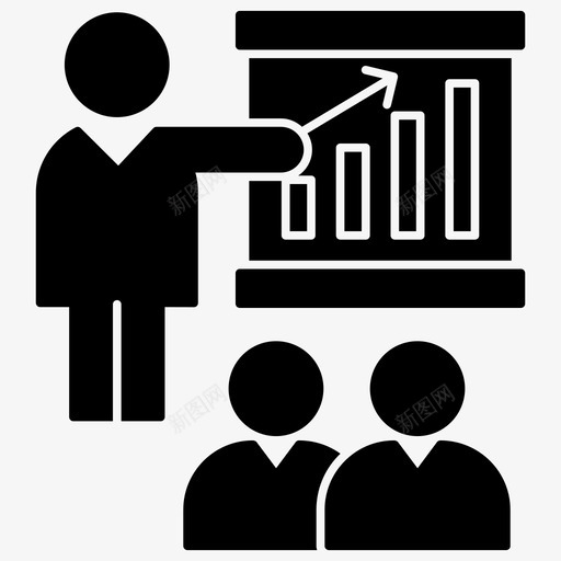 演示文稿业务图表业务会议图标svg_新图网 https://ixintu.com 业务会议 业务和工作字形矢量图标集 业务图表 演示文稿 统计 趋势分析