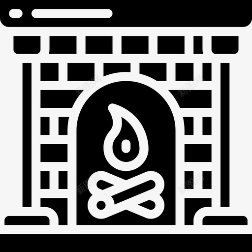 壁炉室内22填充图标svg_新图网 https://ixintu.com 填充 壁炉 室内设计