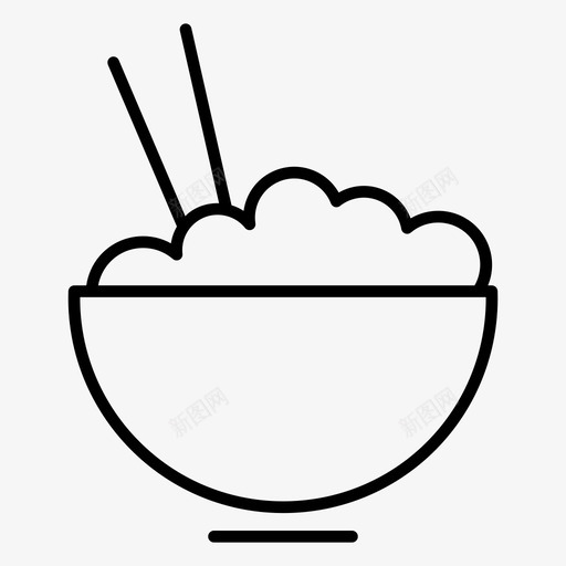 饭碗筷子食物图标svg_新图网 https://ixintu.com 厨房 筷子 食物 餐厅 饭碗