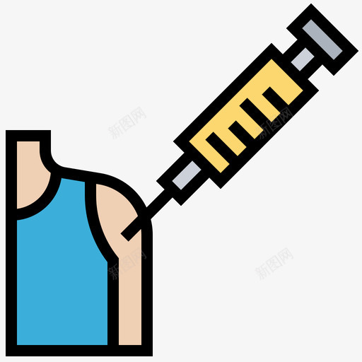 疫苗健康检查4线颜色图标svg_新图网 https://ixintu.com 健康 检查 疫苗 颜色
