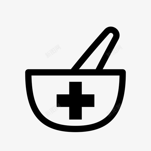 杵药臼图标svg_新图网 https://ixintu.com 一般 健康 图标 处方 线图 药房