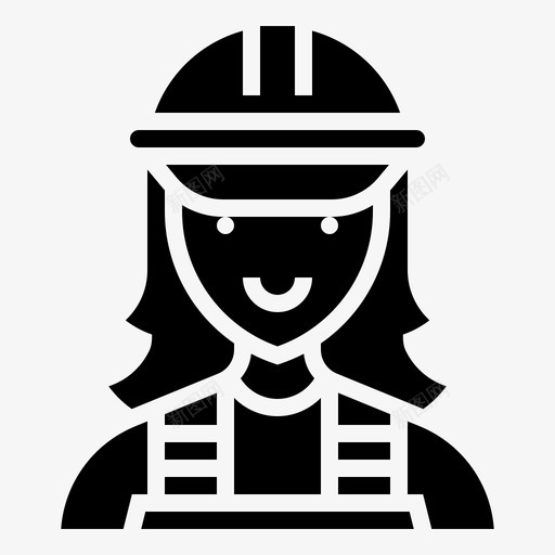 电工商业女性图标svg_新图网 https://ixintu.com 商业 女性 工人 技术员 护理员 电工