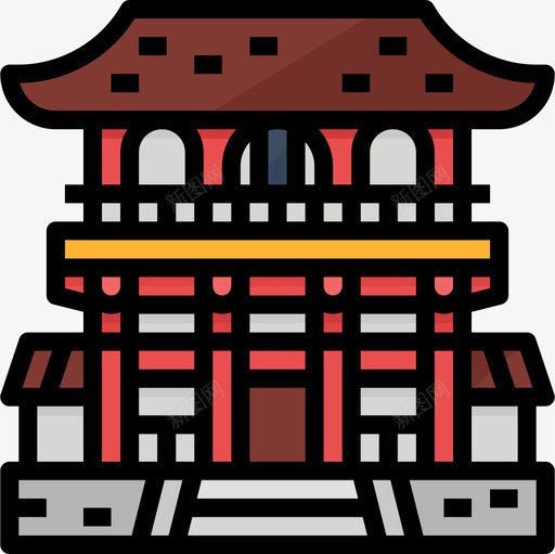 庙宇日本49线性颜色图标svg_新图网 https://ixintu.com 庙宇 日本 线性 颜色