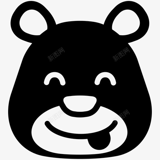 突出的微笑熊表情符号图标svg_新图网 https://ixintu.com iphone表情符号 熊 突出的微笑 脸 脸部贴纸 表情符号 贴纸 面部贴纸