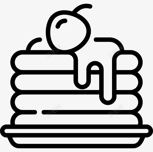 煎饼甜点和糖果9直系图标svg_新图网 https://ixintu.com 煎饼 甜点 直系 糖果