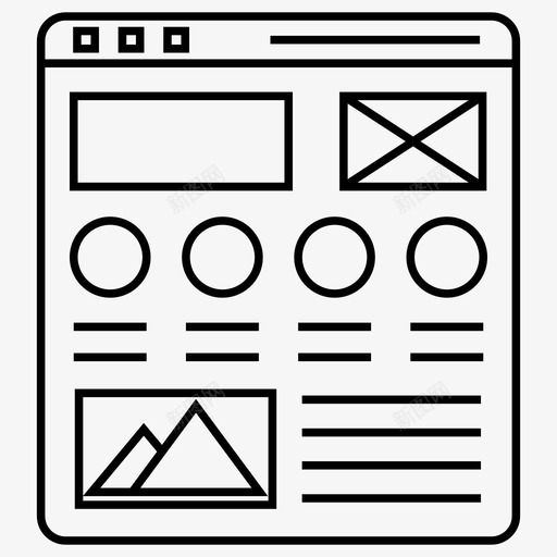 网页消息商业邮件通信图标svg_新图网 https://ixintu.com siteflow线框布局ui套件线向量图标集 商业邮件 文本 电子邮件 网页消息 通信