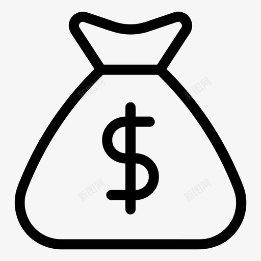 钱袋美元金融图标svg_新图网 https://ixintu.com 电子商务 美元 贷款 金融 钱袋