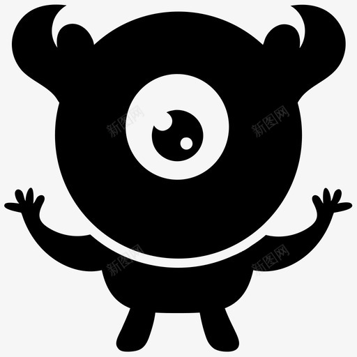 独眼怪物卡通人物怪物咆哮图标svg_新图网 https://ixintu.com 卡通人物 怪物咆哮 怪物咆哮和尖叫雕文图标 怪物尖叫 独眼怪物