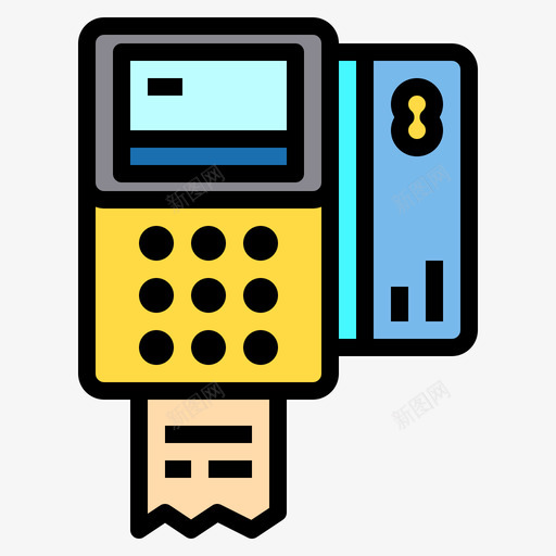 Pos付款56线颜色图标svg_新图网 https://ixintu.com Pos 付款 颜色