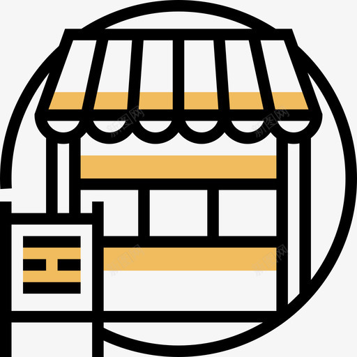 公交车站城市元素5黄色阴影图标svg_新图网 https://ixintu.com 元素 公交 公交车 城市 车站 阴影 黄色
