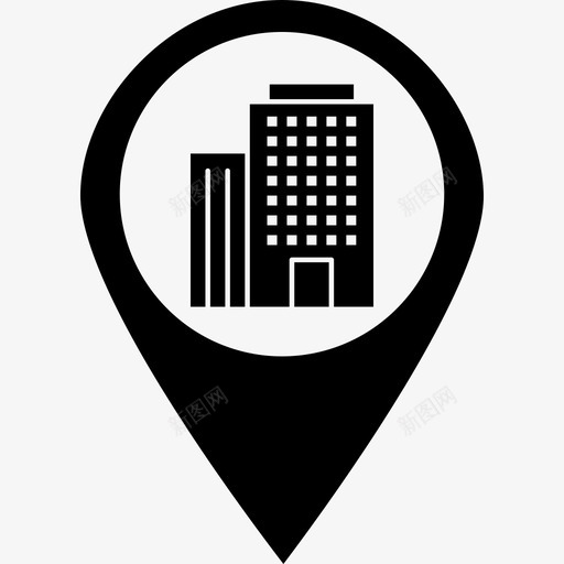 城市建筑地图图标svg_新图网 https://ixintu.com v30 图钉 地图 城市 建筑