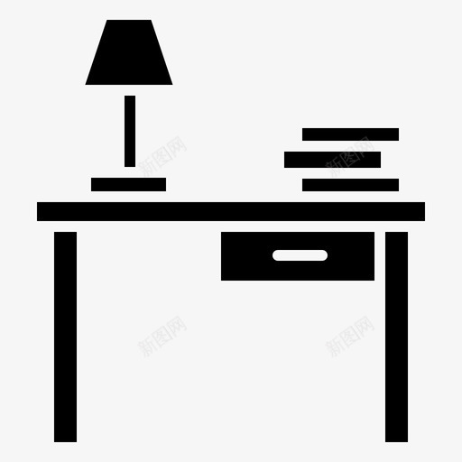 书桌内饰3实心图标svg_新图网 https://ixintu.com 书桌 内饰3 实心
