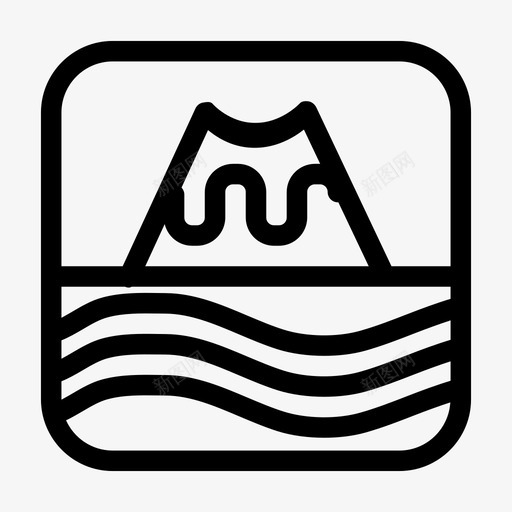 山水山川自然图标svg_新图网 https://ixintu.com 夏季 山川 山水 波浪 自然
