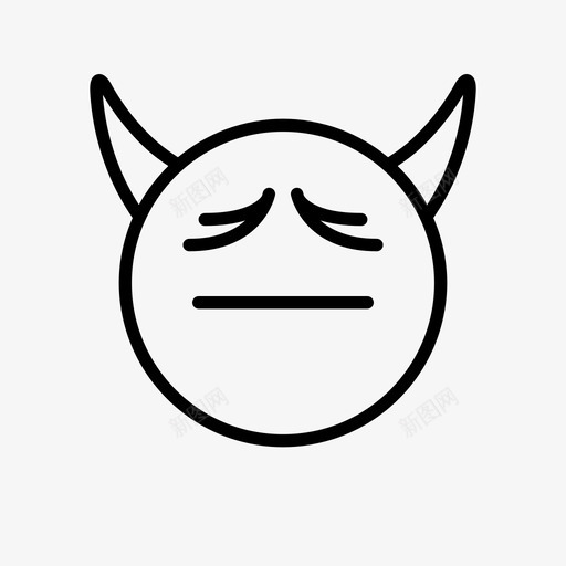 恶魔表情符号疲惫图标svg_新图网 https://ixintu.com 号角 恶魔 恶魔表情1行 疲惫 表情符号