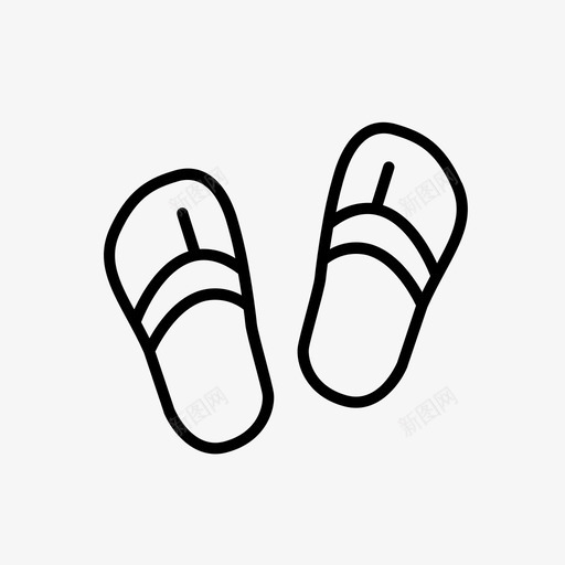 人字拖海滩凉鞋图标svg_新图网 https://ixintu.com 人字拖 凉鞋 夏天 拖鞋 海滩 邋遢