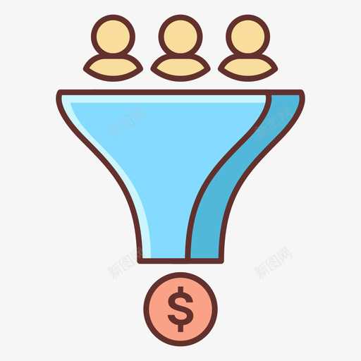 转换影响营销线性色彩图标svg_新图网 https://ixintu.com 影响 线性 色彩 营销 转换
