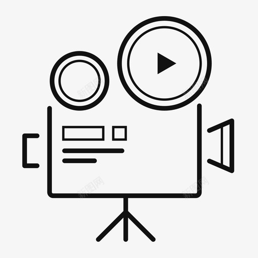 微电影拍摄svg_新图网 https://ixintu.com 微电影拍摄 线性 单色 简约