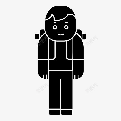 孩子男孩上学的男孩图标svg_新图网 https://ixintu.com 上学的男孩 从婴儿到老年 孩子 生命周期 男孩