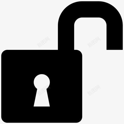 解锁打开挂锁密码图标svg_新图网 https://ixintu.com 安全 密码 打开挂锁 网络公共图标 解锁