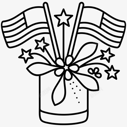 美国国旗庆祝节日图标svg_新图网 https://ixintu.com 国旗 庄严 庆祝 欢庆 独立日 美国 节日