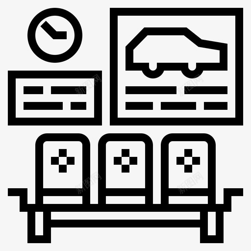 候车室家具座位图标svg_新图网 https://ixintu.com 候车室 家具 座位 时间 洗车