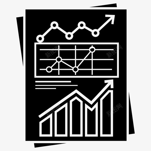 折线图报表业务分析业务增长图标svg_新图网 https://ixintu.com 业务分析 业务增长 折线图报表 案例研究集 白皮书和业务报告字形矢量图标 统计分析 财务增长