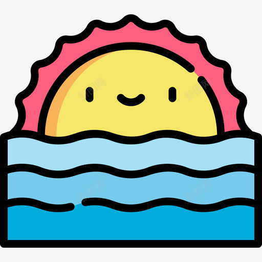 日落潜水31线性颜色图标svg_新图网 https://ixintu.com 日落 潜水 线性 颜色