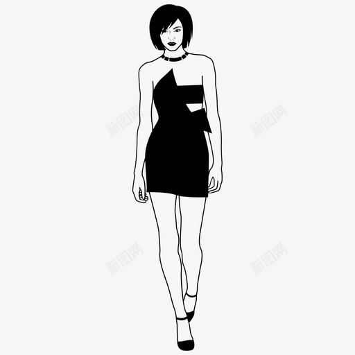 女模特时尚女人图标svg_新图网 https://ixintu.com 女人 时尚 模特