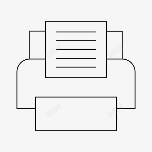 打印机设备文档图标svg_新图网 https://ixintu.com 打印机 文档 细线 设备