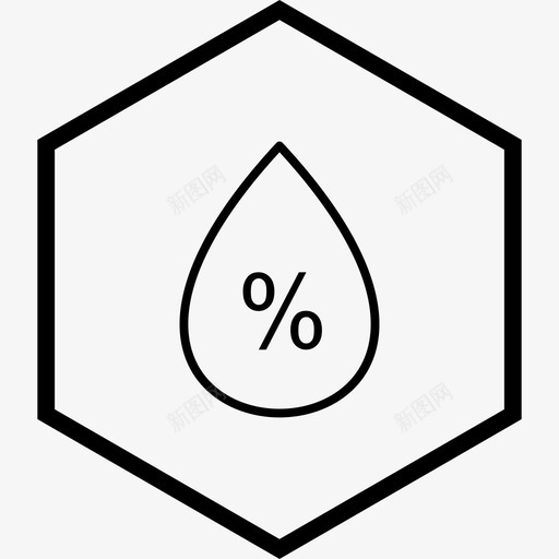 湿度降水水滴图标svg_新图网 https://ixintu.com 天气 水滴 湿度 降水
