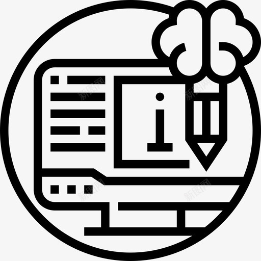 计算机创造性学习7线性图标svg_新图网 https://ixintu.com 创造性 学习 线性 计算机