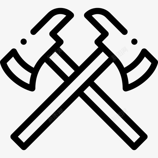 斧头消防员13直线型图标svg_新图网 https://ixintu.com 斧头 消防员 直线 线型