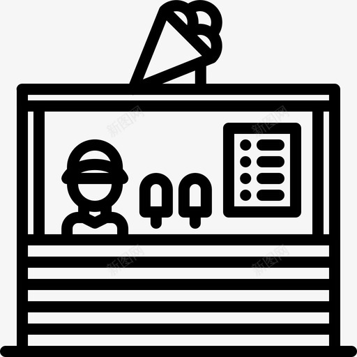 冰淇淋店冰淇淋25直线型图标svg_新图网 https://ixintu.com 冰淇淋25 冰淇淋店 直线型