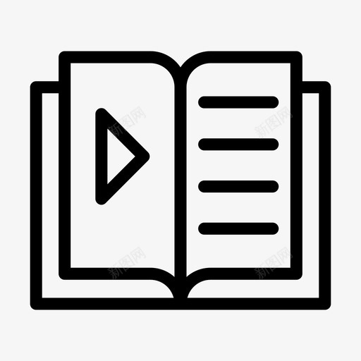 视频书教育在线图标svg_新图网 https://ixintu.com 在线 在线教育 字形 学习 教育 视频