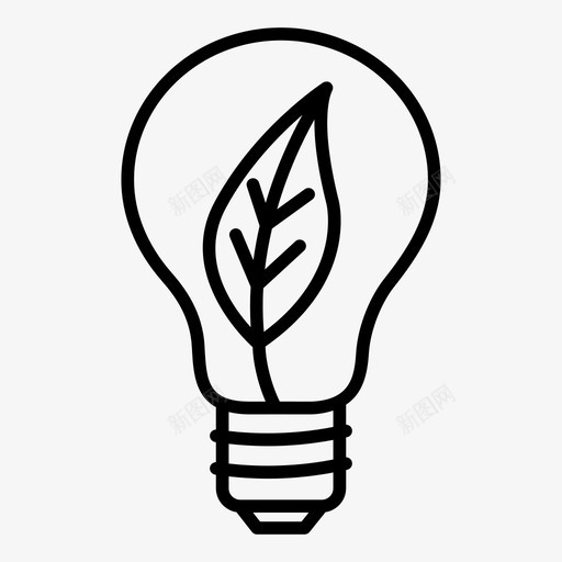灯泡电叶子图标svg_新图网 https://ixintu.com 叶子 灯泡 环境 电 电灯