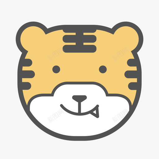 tigersvg_新图网 https://ixintu.com tiger 填充 线性 多色 可爱